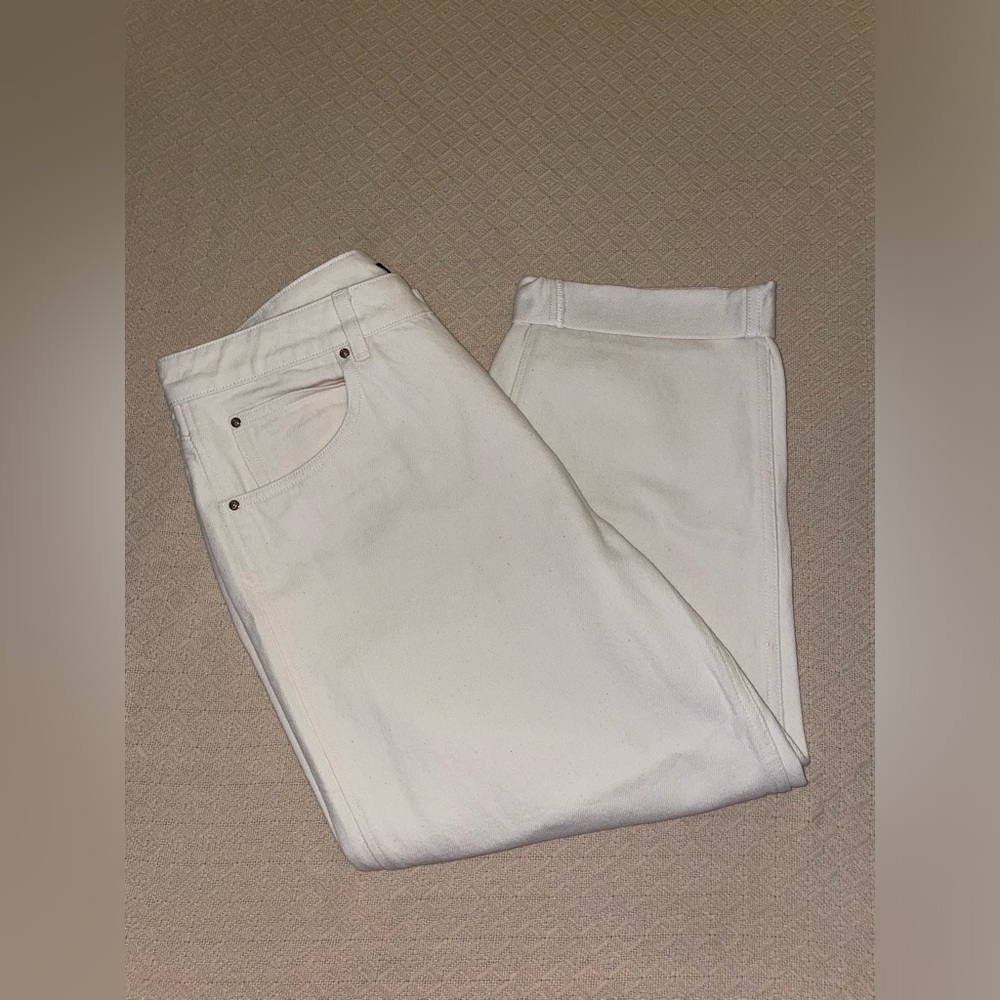 Massimo Dutti Creme White Straight Leg Jeans Size 12